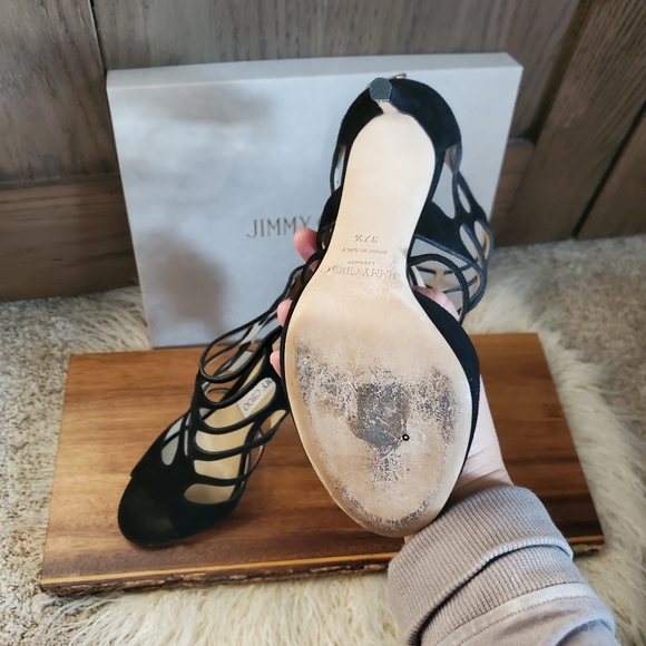 Jimmy Choo Ren 100 Cage Pumps - Picture 4 of 5
